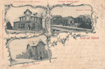 Gruss aus Basbeck, Geschäftshaus v. Otto Kemna, Bahnhof Basbeck-Osten, Kaiserliches Postamt, gel. 1900