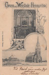 Gruss aus Warstade - Hemmoor (Oste),Inneres der Kirche, Kirche mit Pfarre, gel. 1898